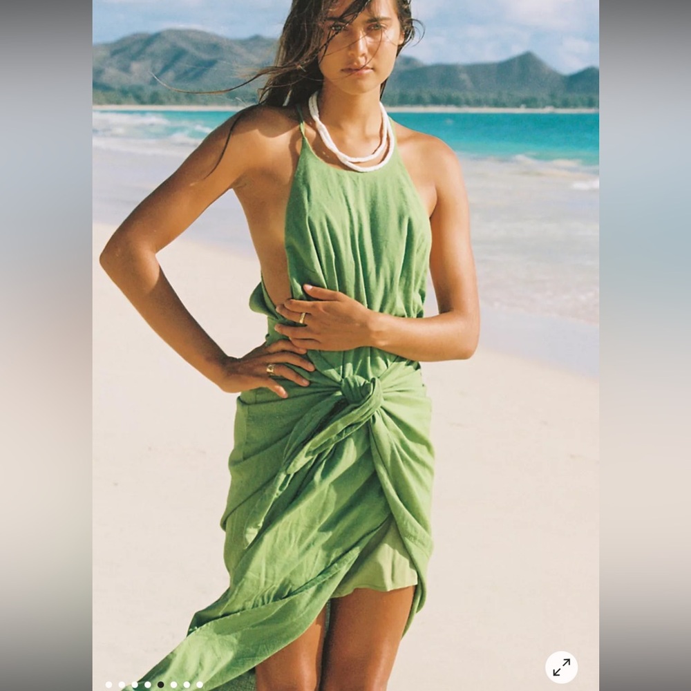 Free People Call Me Midi Dress Green